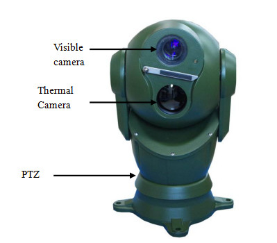 optische Hauben-Doppelwärmekamera-lange Strecke Ptz-Kamera des lauten Summens 30X für das Fahrzeug angebracht