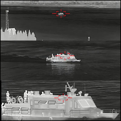 PTZ-Wärmebildkamera mit 31–155 mm Objektiv, IP66, für Überwachung über große Entfernungen und Sicherheitsüberwachung